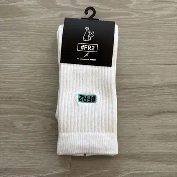 미사용 새상품 FR2 월 복숭아 화이트 리브 편 25-27cm 흰색 양말