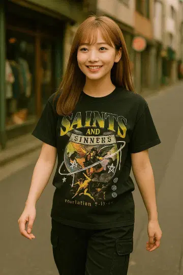 SAINTS SINNERS 천사와 악마 아트 티셔츠