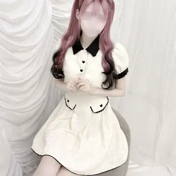 HONEY MEW 백 리본 트위드 원피스