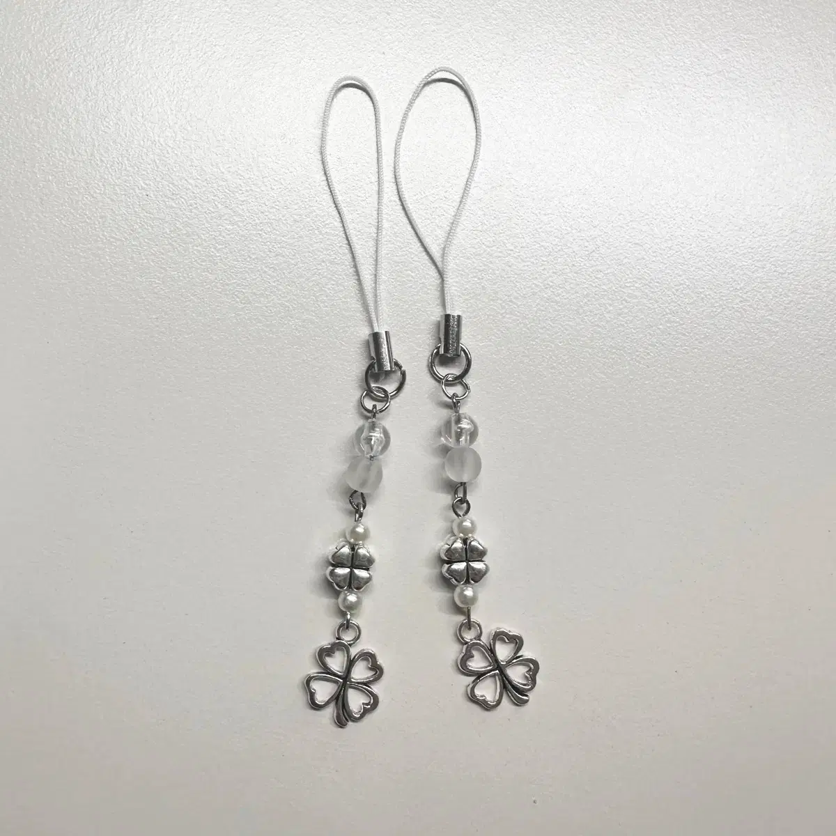 Four-Leaf Clover Beaded Key Ring