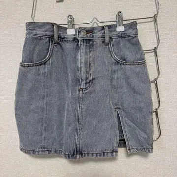 BEAEN 블루 데님 슬릿 숏 스커트 큐롯 스커트