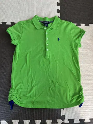 Ralph Lauren 그린 폴로 셔츠 포니 로고 사이드 끈 그린 레어템