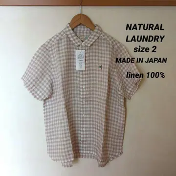 NATURAL LAUNDRY 60 프렌치 린넨 보이즈 자수 셔츠