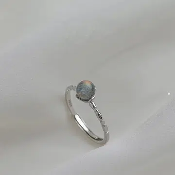 silver925 문스톤 심플 실버 반지