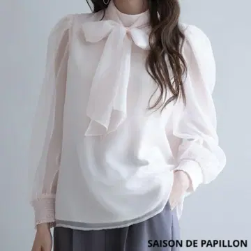 SAISON DE PAPILLON 3way 오간자 원단 리본 블라우스