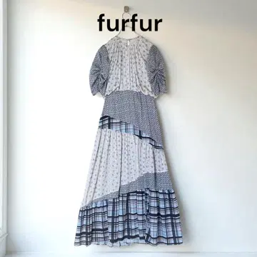 새상품급 furfur 퍼퍼 패치워크 롱 원피스