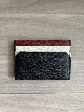 BALLY 카드 케이스 블랙 레드 가죽 미사용 새상품