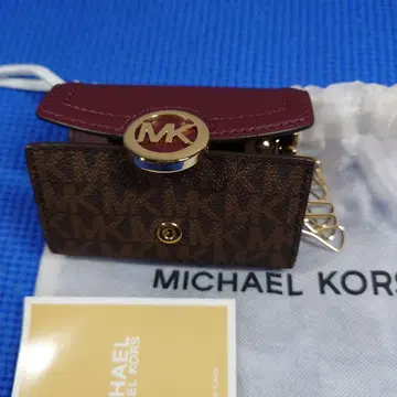 MICHAELKORS 가죽 키케이스 6연 브라운 버건디 색상