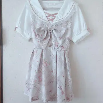 리즈리사 Sewing Bear 패턴 셋업 핑크