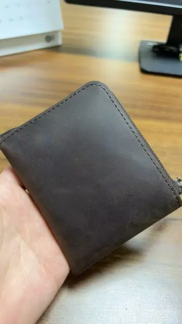 다크 브라운 가죽 코인 케이스