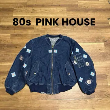 80s 핑크하우스 데님 MA-1 자켓 와펜