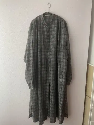 오라리 체크 시어 셔츠 원피스