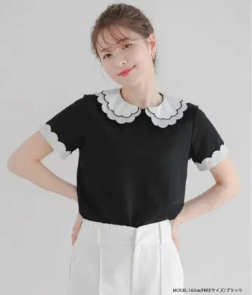 핏모어 자수 더블 컬러 레이어드 상의