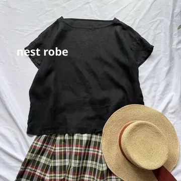 nest robe 린넨 T 블라우스 네스트로브 린넨 100% 반팔 셔츠