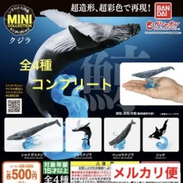 가챠 생물대도감 미니 컬렉션 고래 전 4종 세트 컴플리트