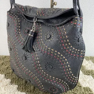 앤티크 천연 가죽 핸드백 슈링크 가죽 가죽 끈 무늬