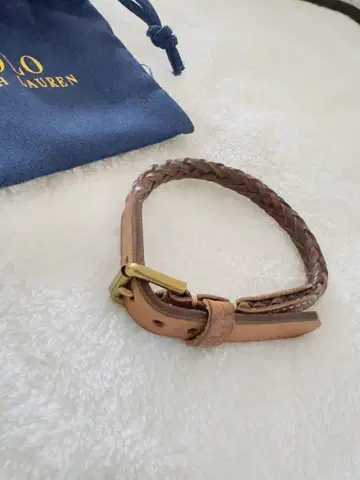 폴로 RALPH LAUREN 뜨개질 가죽 리스트 밴드 빈티지 가공
