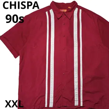 CHISPA 90s 오픈 카라 셔츠 반팔 오픈 칼라 쿠바 셔츠 라인