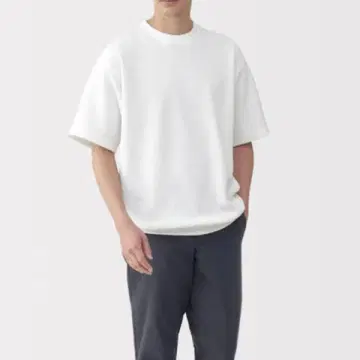 무인양품 UV 차단 건조하기 쉬운 와플 크루넥 반팔 티셔츠 남성용 M