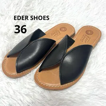 EDER SHOES 에더 슈즈 가죽 블랙 플랫 36