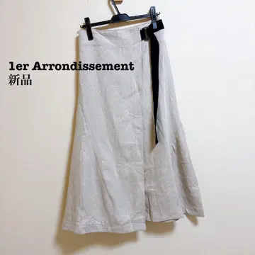 새상품 프리미어 알디스몬 린넨 100% 랩 스커트 랩 스커트