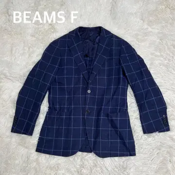 BEAMS F 빔즈 F 린넨 블렌드 테일러드 자켓 네이비
