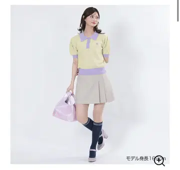 MARY QUANT 마리 콴트 바이컬러 데이지 폴로 풀오버