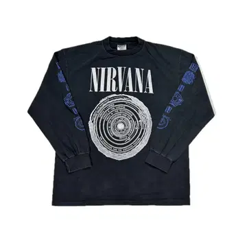 11963 NIRVANA 긴팔 락 티셔츠 밴딩 티셔츠 양면 프린트 XL