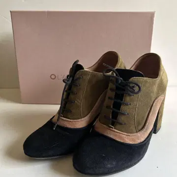 L'AUTRE CHOSE 컬러 블록 레이스업 부티 5.5