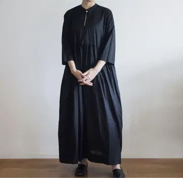 irotorie 마이니치 드레스 린넨 원피스 블랙