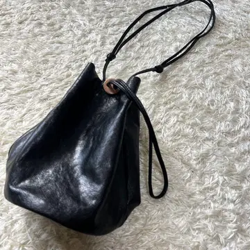 복조리 가죽 백 블랙