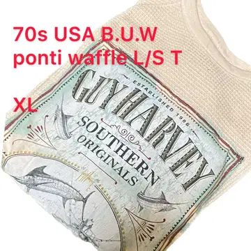70s USA 초레어 래글런 B.U.W 와플 T 립스탑 리메이크