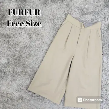 FURFUR 가우초 팬츠 프론트 턱 와이드 레그 치노 팬츠 일본제