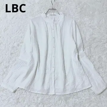 엘비시 긴팔 블라우스 셔츠 상의 프릴 셔츠 코튼 무지