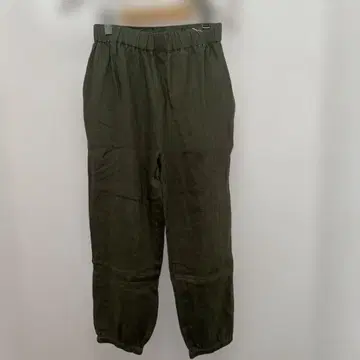 루피리안 린넨 100% 카키 그린 허리밴딩 조거 팬츠 새상품
