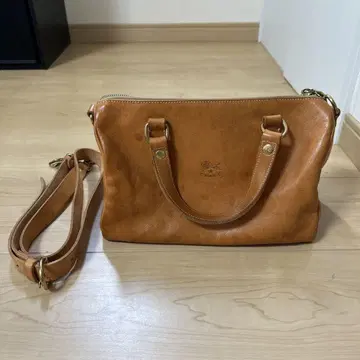 일비종떼 천연 가죽 백 카멜