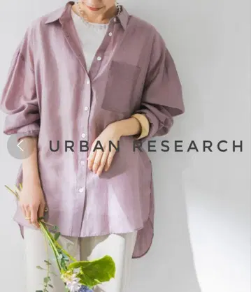 URBAN RESEARCH 컬러 시어 셔츠 퍼플 FREE