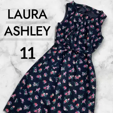 LAURA ASHLEY 슬리브리스 원피스 허리끈 꽃무늬 핑크 11호