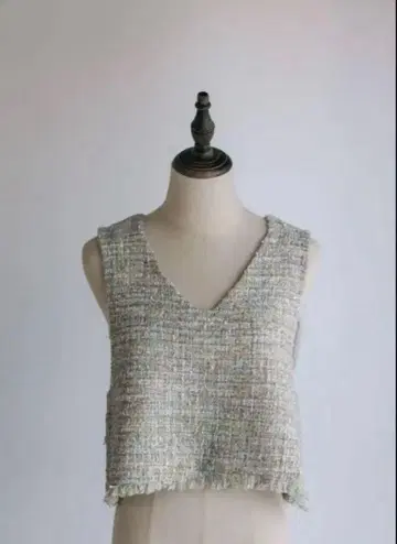 포와 pois Tweed vest [blue] [완판템]