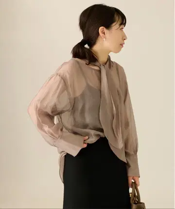 journal standard L'essage 시어 보타이 블라우스