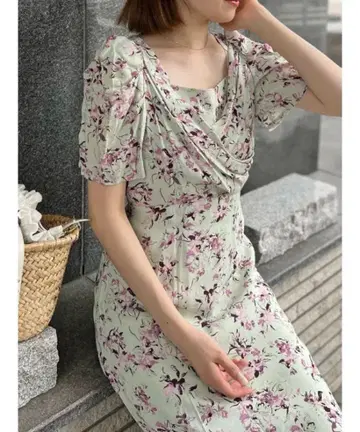 SNIDEL 스나이델 레이온 카슈쿨 프린트 원피스