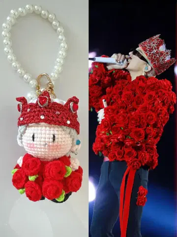 핸드메이드 G-DRAGON 지용 월드 투어 장미 모티브