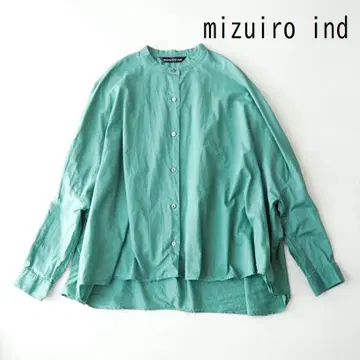 mizuiroind 미즈이로 인드 백 개더 와이드 밴드 카라 셔츠