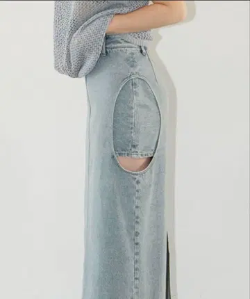 서클 컷 레이어드 데님 스커트 클라네 사이즈 0