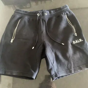 BALR. 블랙 숏 팬츠 메탈 지퍼 포함
