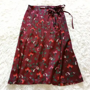IENA 이에나 꽃무늬 롱 스커트 리본 슬릿 36