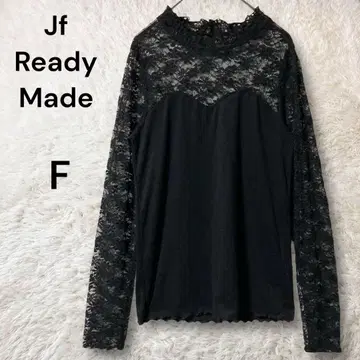 Jf Ready Made 하이넥 꽃무늬 레이스 뷔스티에 풀오버 F