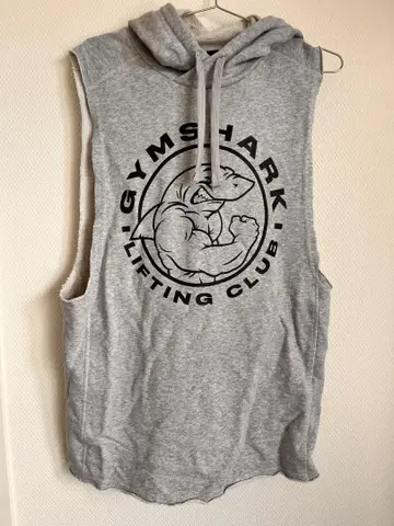 GYMSHARK 후드 부착 탱크탑 S 사이즈 그레이