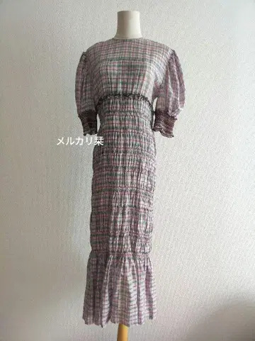 leurLogette cottage check dress 정가 10만 엔