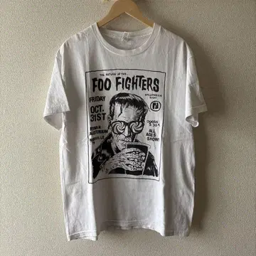 Foo Fighters 티셔츠 구제 의류 아메카지 밴 티셔츠
